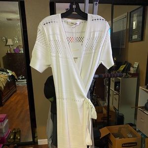 Diane Von Furstenberg Size L Ivory Dress